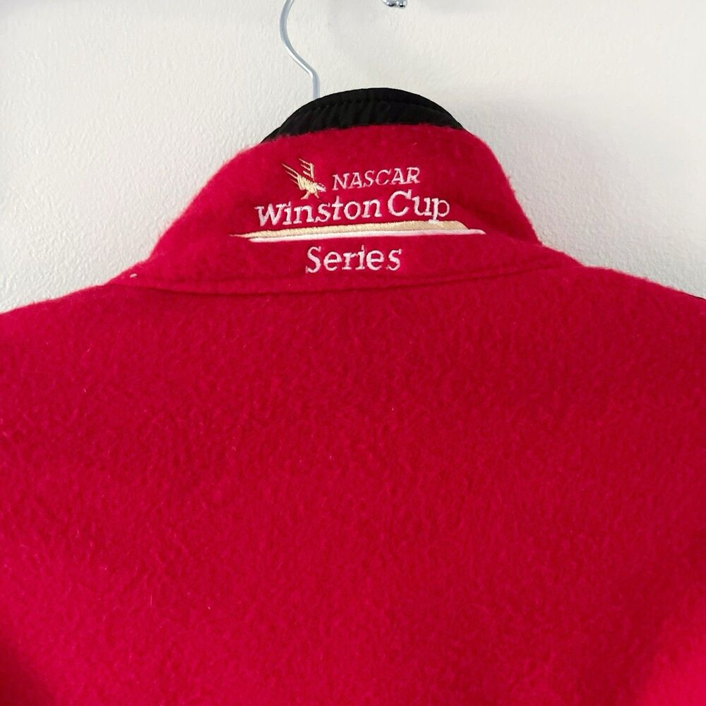 Vtg Nascar Winston Cup Men's Red Fleece Swingster Jacket XL USA Eagle Stripe - Picture 12 of 16